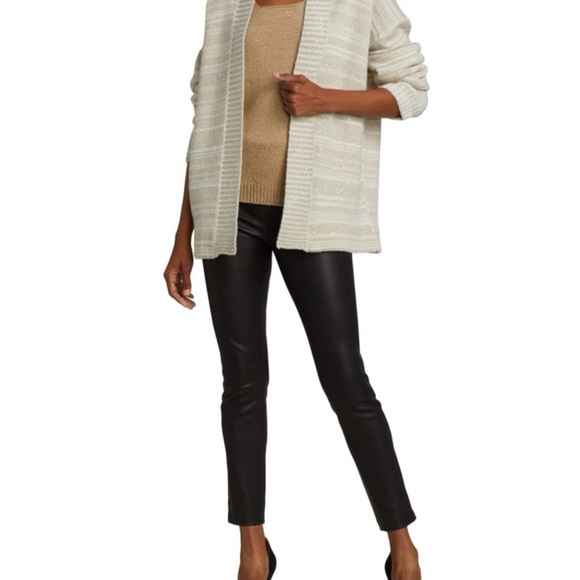 SOLD OUT Saks Fifth Avenue Cardigan Sweater with Shawl Collar and Ribbed Knit - Picture 7 of 12